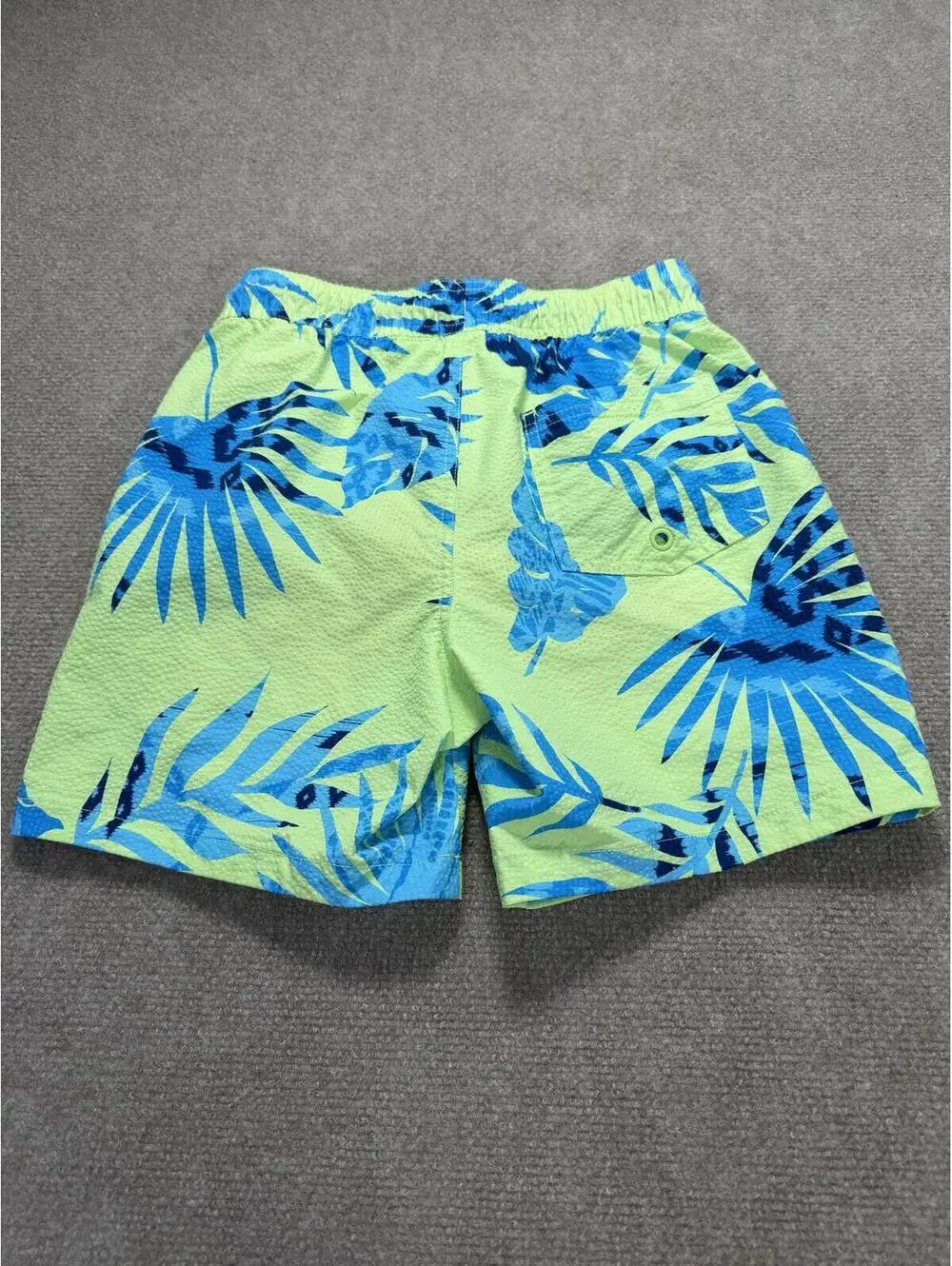 Sōl Borne Boys Neon Tropical Palm Leaf Swim Trunks - Size L (10/12)